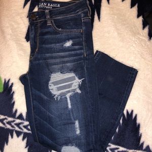 american eagle cropped ripped jeggings
